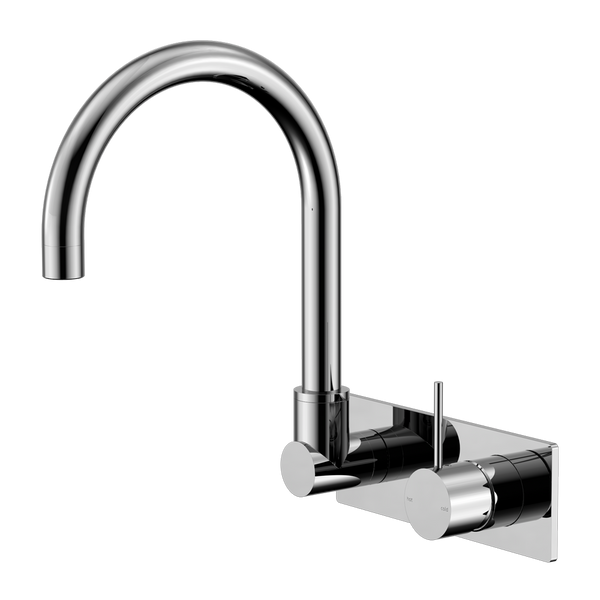 Nero Mecca Wall Basin/Bath Mixer Swivel Spout Handle Up Chrome