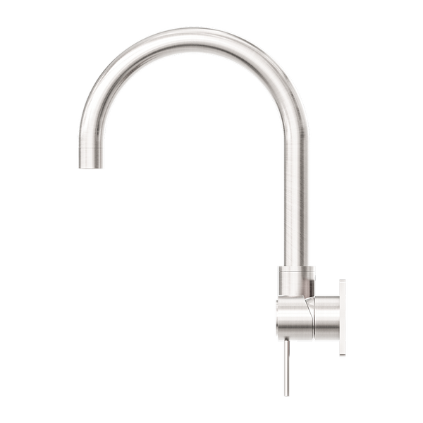 Nero Mecca Wall Basin/Bath Mixer Swivel Spout Brushed Nickel