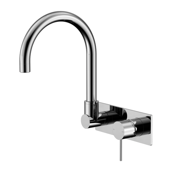 Nero Mecca Wall Basin/Bath Mixer Swivel Spout Chrome