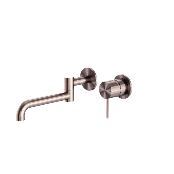 Nero Mecca Wall Basin/Bath Mixer Swivel Spout 225mm Brushed Bronze