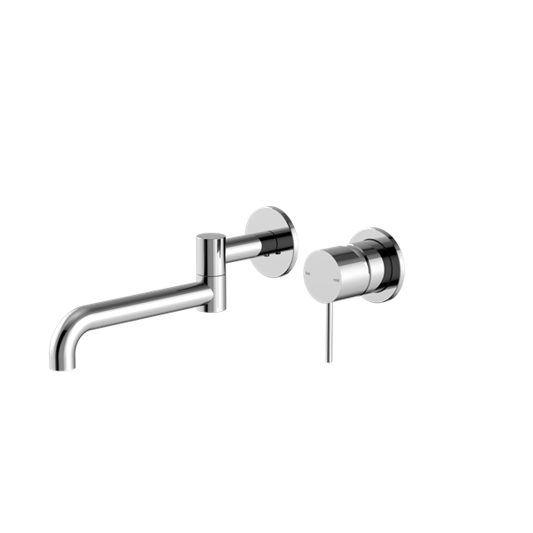 Nero Mecca Wall Basin/Bath Mixer Swivel Spout 225mm Chrome