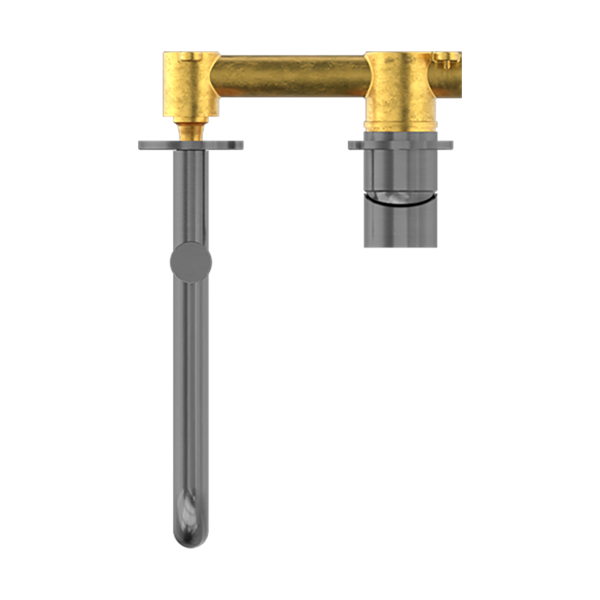 Nero Mecca Wall Basin/Bath Mixer Swivel Spout 225mm Brushed Gunmetal