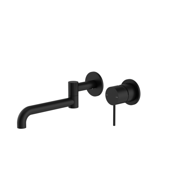 Nero Mecca Wall Basin/Bath Mixer Swivel Spout 225mm Matte Black