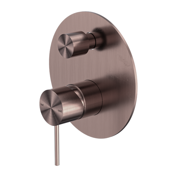 Nero Mecca Shower Mixer With Divertor Brushed Bronze