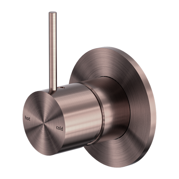 Nero Mecca Shower Mixer Handle Up 80mm Plate Brushed Bronze