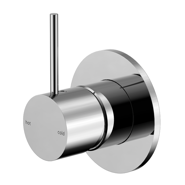 Nero Mecca Shower Mixer Handle Up 80mm Plate Chrome