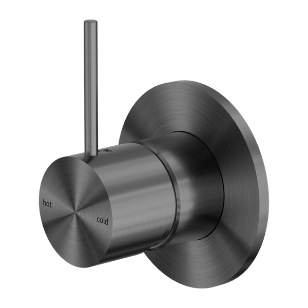 Nero Mecca Shower Mixer Handle Up 80mm Plate Gun Metal