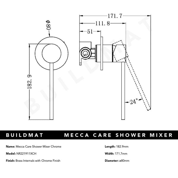Nero Mecca Care Shower Mixer Chrome
