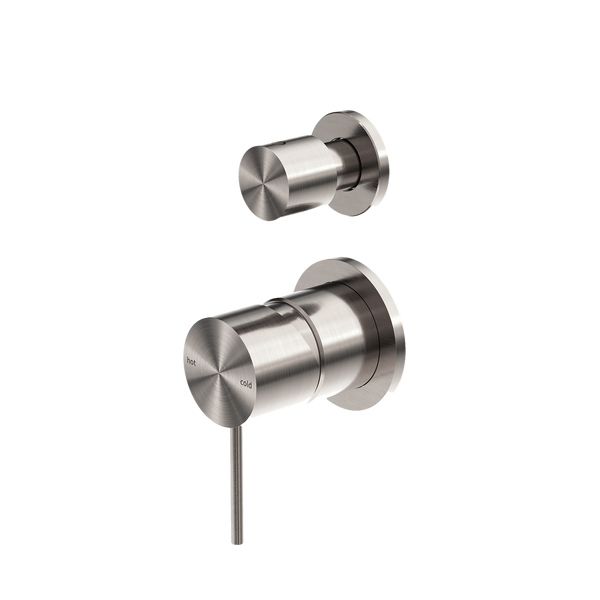 Nero Mecca Shower Mixer With Divertor Separate Back Plate Brushed Nickel