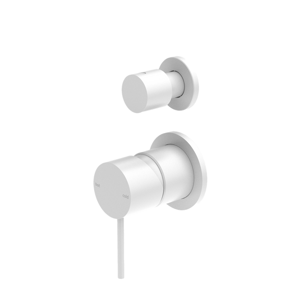 Nero Mecca Shower Mixer With Divertor Separate Back Plate Matte White