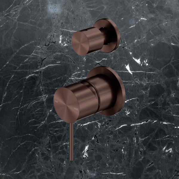 Nero Mecca Shower Mixer With Diverter Separate Back Plate (Complete Kit) Rome Bronze Lead Free