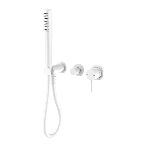 Nero Mecca Shower Mixer Divertor System Separate Back Plate Matte White