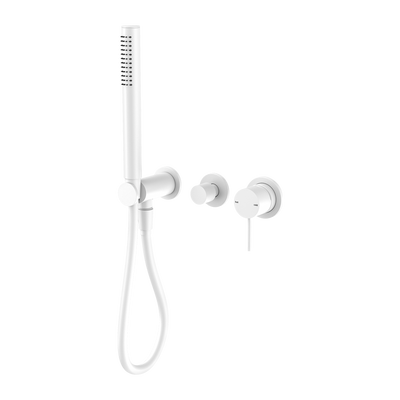 Nero Mecca Shower Mixer Divertor System Separate Back Plate Matte White