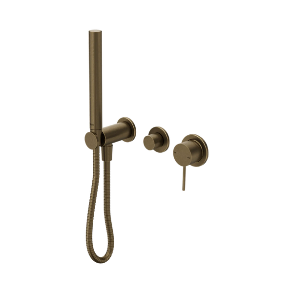 Nero Mecca Shower Mixer Diverter System Separate Back Plate II (Complete Kit) Tumbled Antique Brass