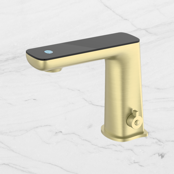 Nero Claudia Sensor Mixer with Black Top Display Brushed Gold
