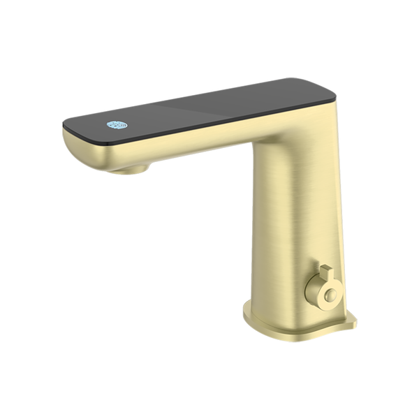 Nero Claudia Sensor Mixer with Black Top Display Brushed Gold