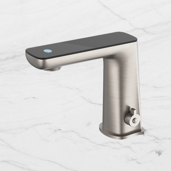 Nero Claudia Sensor Mixer with Black Top Display Brushed Nickel