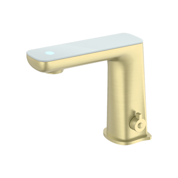 Nero Claudia Sensor Mixer with White Top Display Brushed Gold