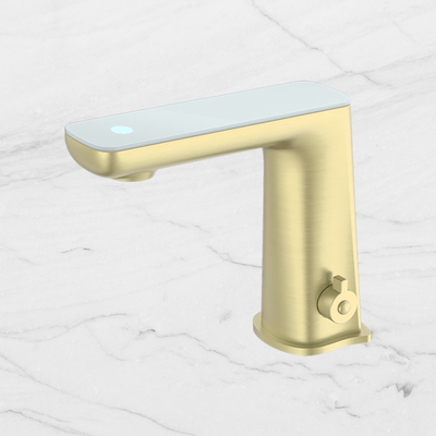 Claudia Sensor Mixer with White Top Display Brushed Gold