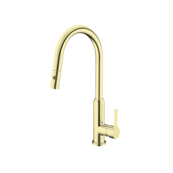 Nero Pearl Pull Out Sink Mixer With Veggie Spray Function Brushed Gold