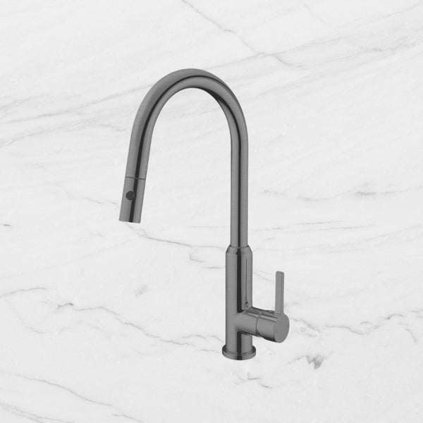 Nero Pearl Pull Out Sink Mixer With Veggie Spray Function Brushed Gunmetal