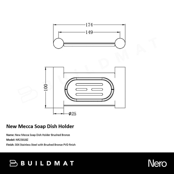 Nero New Mecca Soap Dish Holder Brushed Bronze