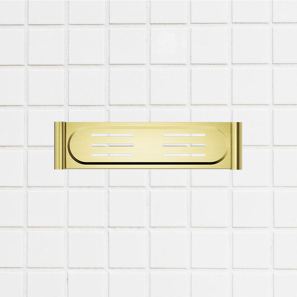 Nero New Mecca Metal Shower Shelf Brushed Gold