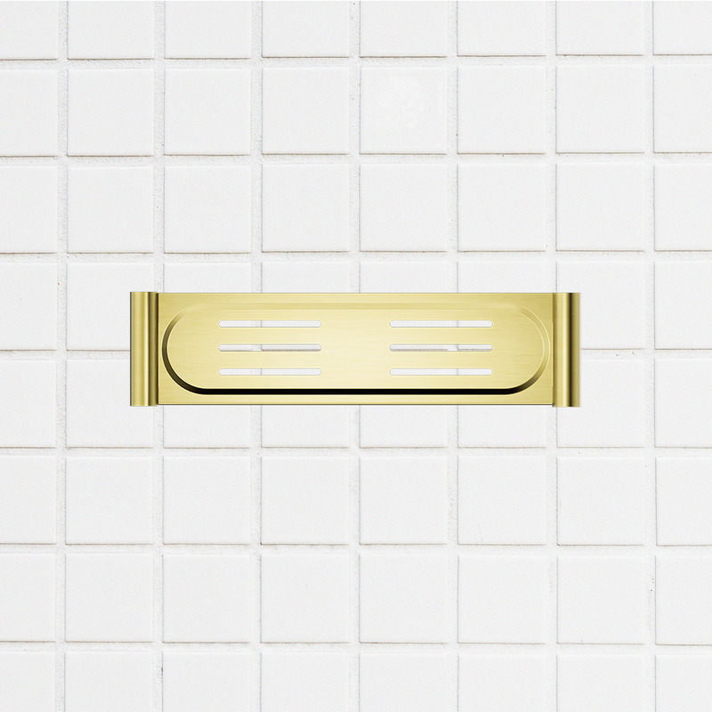 New Mecca Metal Shower Shelf Brushed Gold