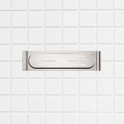 New Mecca Metal Shower Shelf Brushed Nickel