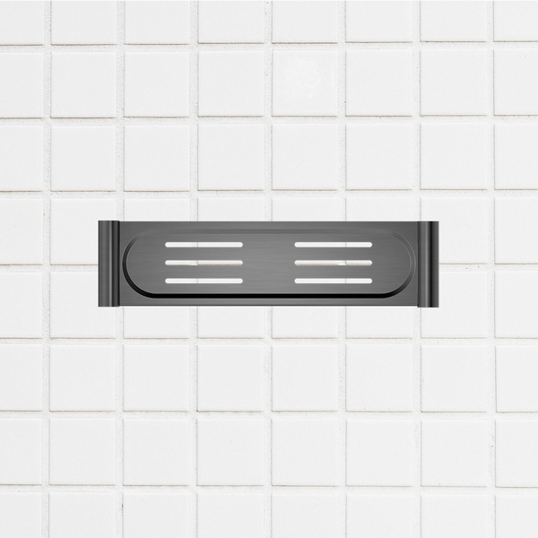 Nero New Mecca Metal Shower Shelf Brushed Gunmetal