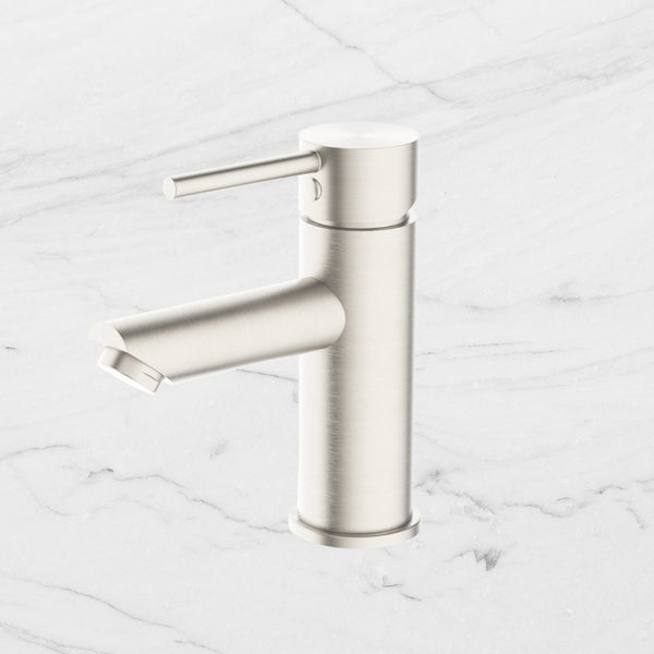 Nero Dolce Basin Mixer Straight Spout Brushed Nickel