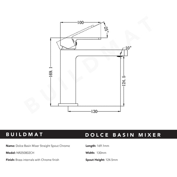 Nero Dolce Basin Mixer Straight Spout Chrome