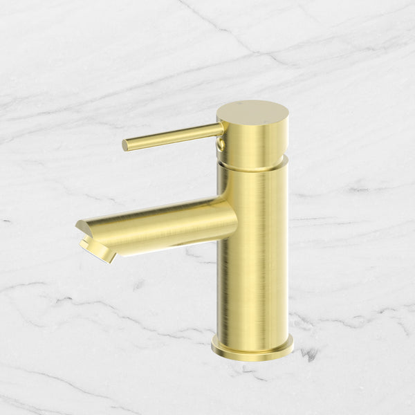 Nero Dolce Basin Mixer Straight Spout Brushed Gold