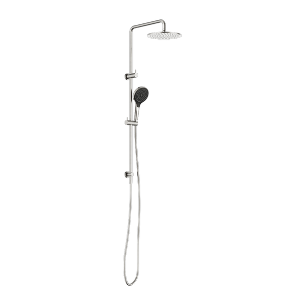 Nero Round Twin Shower with Air Shower II Brushed Nickel