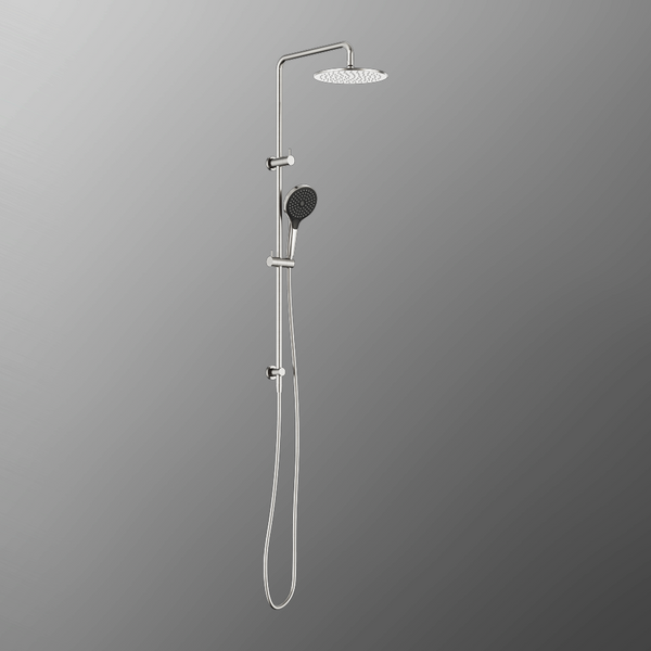 Nero Round Twin Shower with Air Shower II Brushed Nickel