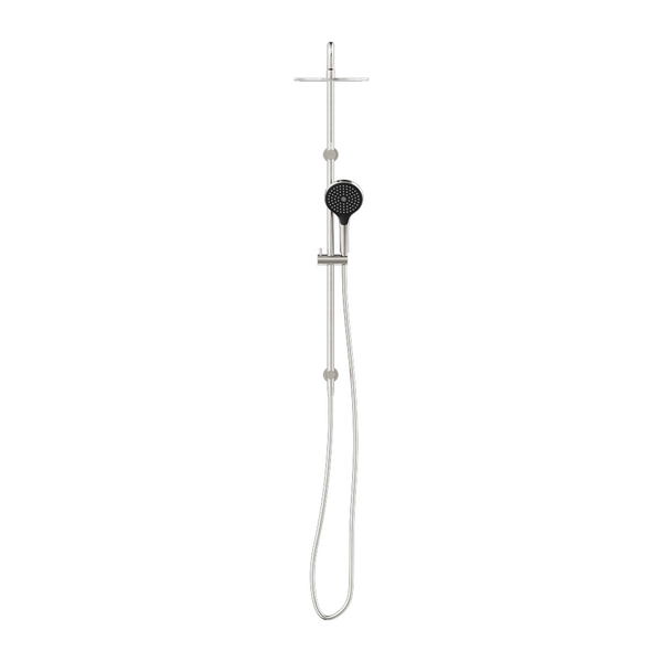 Nero Round Twin Shower with Air Shower II Brushed Nickel