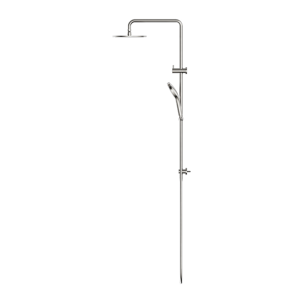 Nero Round Twin Shower with Air Shower II Brushed Nickel