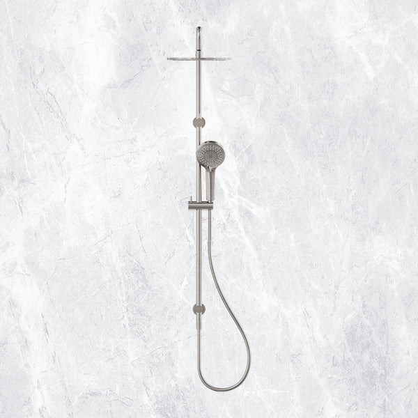 Nero Round Twin Shower Brushed Nickel