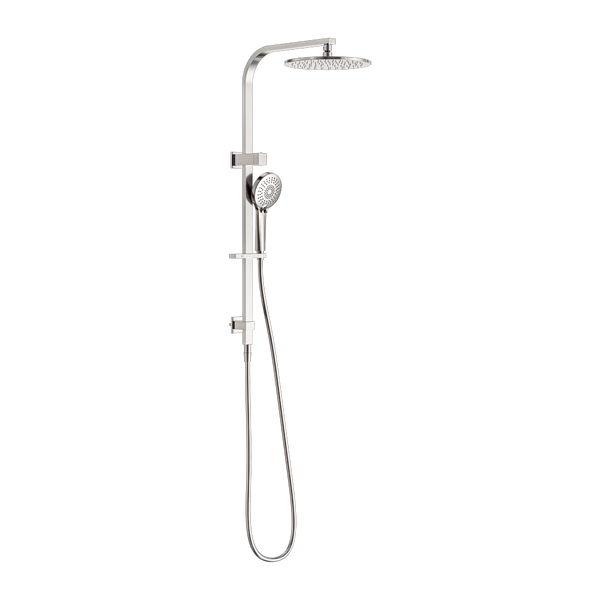 Nero Bianca Twin Shower Brushed Nickel
