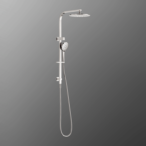 Nero Bianca Twin Shower Brushed Nickel