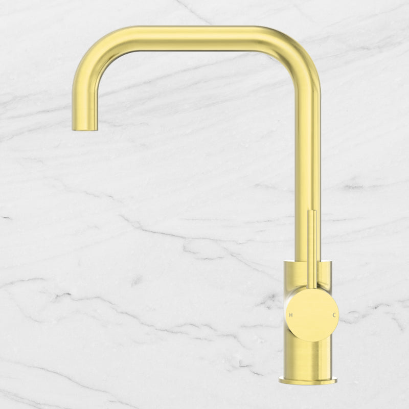 Dolce Square Kitchen Mixer Brushed Gold