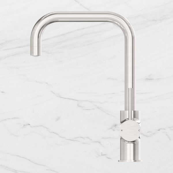 Nero Dolce Square Kitchen Mixer Brushed Nickel
