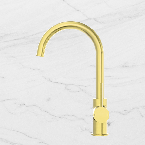 Nero Dolce Kitchen Mixer Gooseneck Brushed Gold