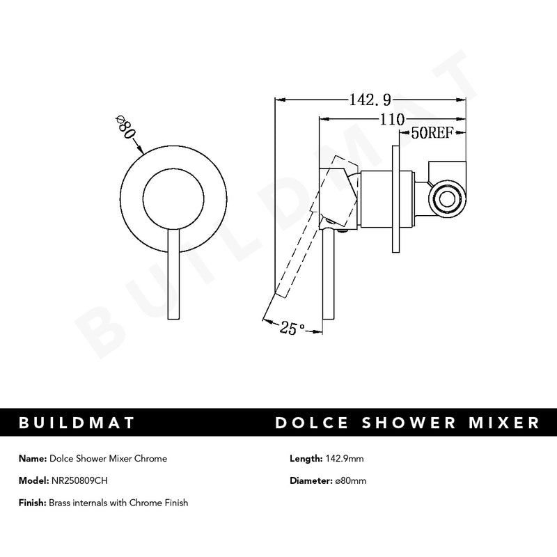 Dolce Shower Mixer Chrome