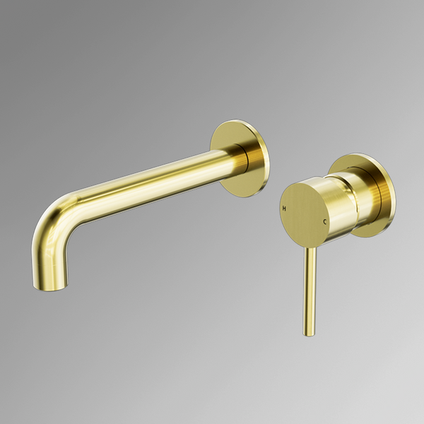 Nero Dolce Wall Basin/Bath Mixer Separate Back Plate Brushed Gold
