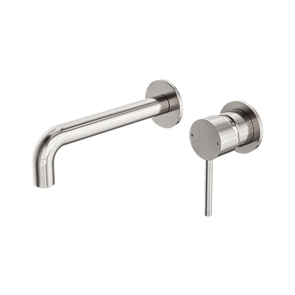 Nero Dolce Wall Basin/Bath Mixer Separate Back Plate Brushed Nickel