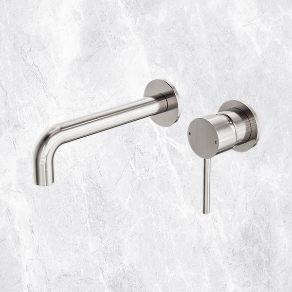 Nero Dolce Wall Basin/Bath Mixer Separate Back Plate Brushed Nickel
