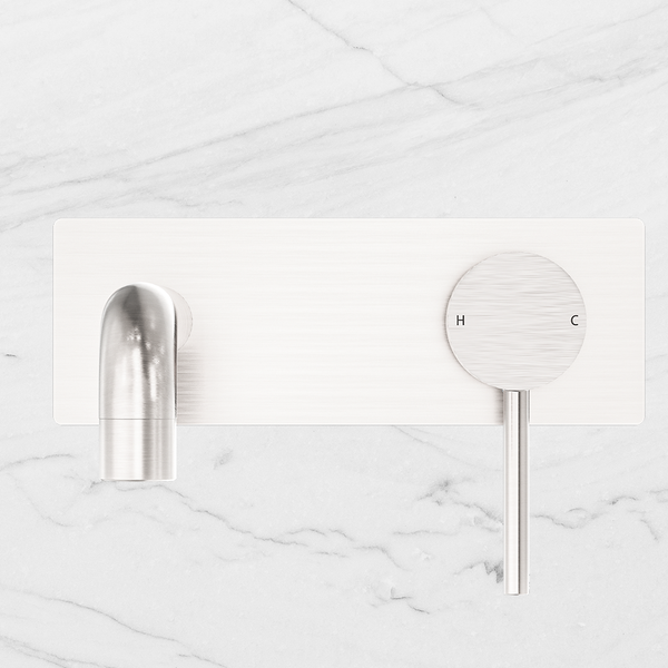 Nero Dolce Wall Basin/Bath Mixer Brushed Nickel