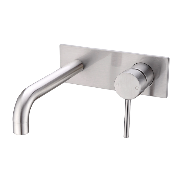 Nero Dolce Wall Basin/Bath Mixer Brushed Nickel