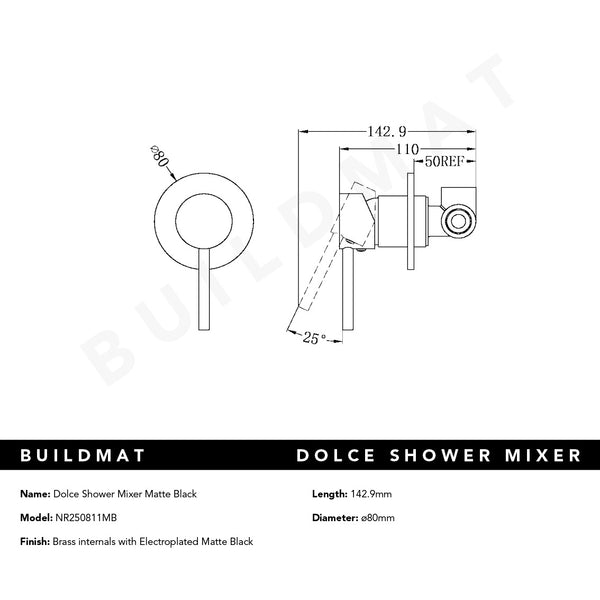 Nero Dolce Shower Mixer Matte Black